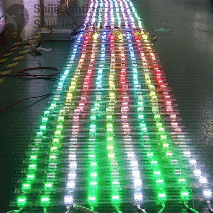 P55mm Pixel LED Screen 12V Addressable Waterproof Anti-cold UV UCS5603 4096 grey level 20MM 3535 RGB Pixel LED Mesh Light