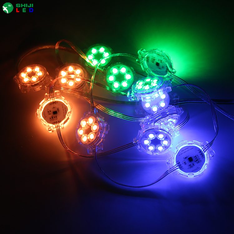 programmable RGBW 40mm 6 LEDs 24V permanent christmas pixel led point lights Led Point Lights