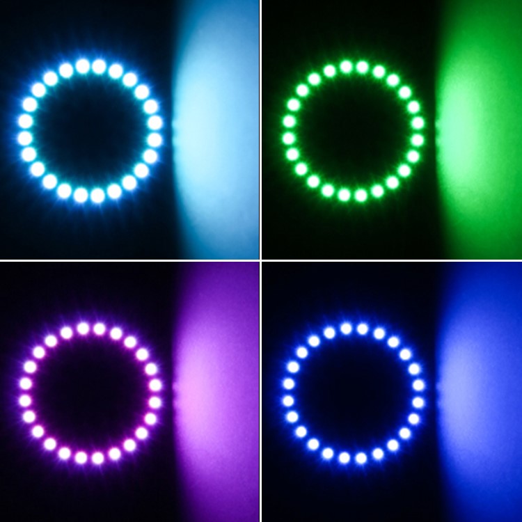Hot sale Digital Full Color 16leds 24leds 65m 45m RGB SK6812 Pixel DC5V Circle Led Ring for indoor